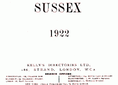 Edburton and Fulking in the 1922 Kelly’s Directory for Sussex