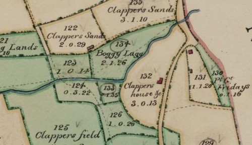 Extract from the 1842 tithe map of Edburton parish