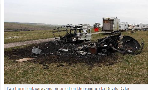 Caravans destroyed by fire