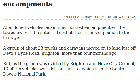 Counting the cost of travellers' encampments