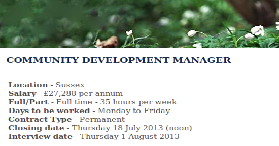 Sussex Wildlife Trust Community Development Manager