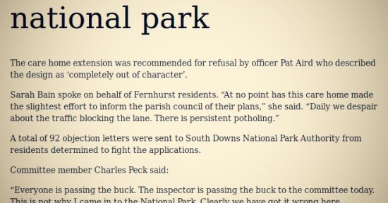 Care home extension SDNPA planning precedent