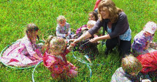 Anna Marie Kyriacou with nature tots