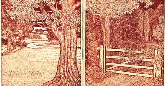 The White Gate, an etching by Will G. Mein from the endpapers of Scott Palmer & Haggard 1913