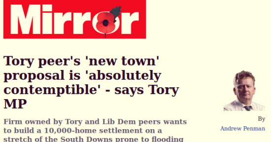 TMayfield in the Mirror ory peer's new town proposal is absolutely contemptible