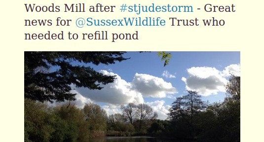 Water returns to Woods Mill after the storm