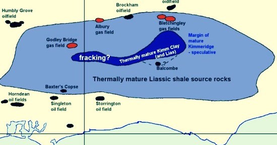 Balcombe and the Weald shale map