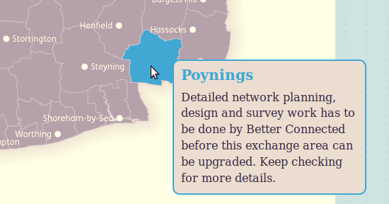Poynings telephone exchange broadband status