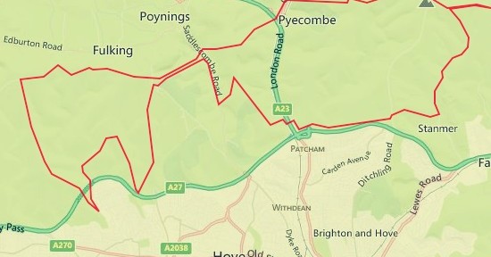 RIDEIT Brighton MTB Medium Route 2014