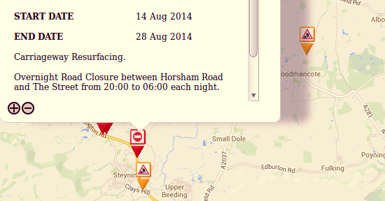 A283 resurfacing closures