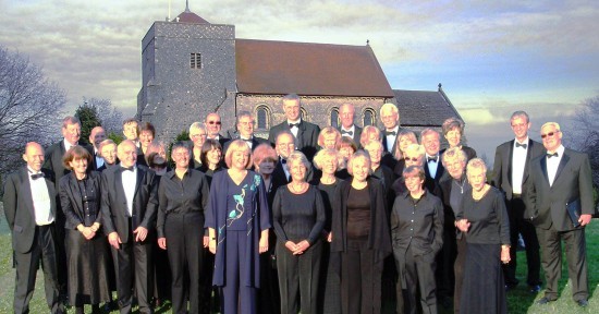 Chanctonbury Chorus in front of St. Andrew's Steyning