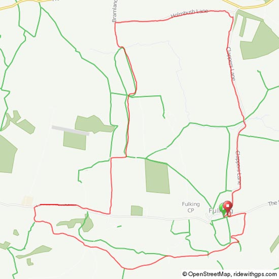 Map of MTB route - Fulking-Nettledown-Truleigh Hill loop