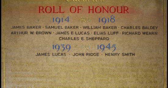 Roll of Honour St. Andrew's Church Edburton