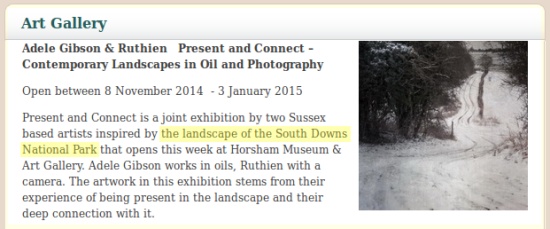 Horsham exhibition of South Downs landscapes