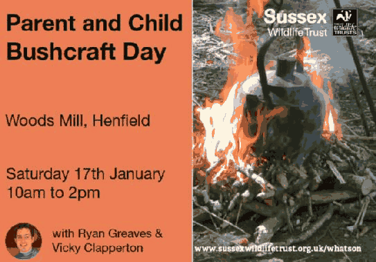 Parent and child bushcraft day Woods Mill