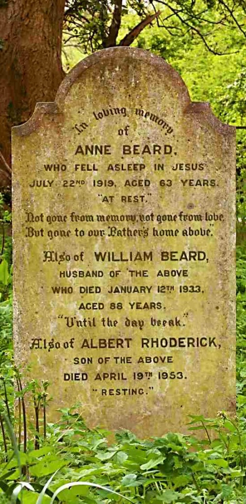 Beard Family grave St. Andrew's Edburton
