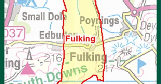 Fulking parish area map