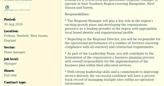 Care Home Manager Fulking