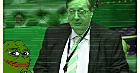 Lord Jamie Borwick with Pepe the frog