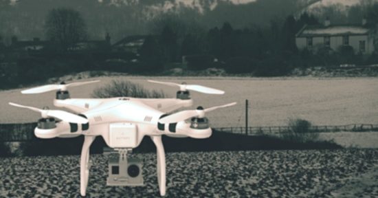 Drone lands in Fulking