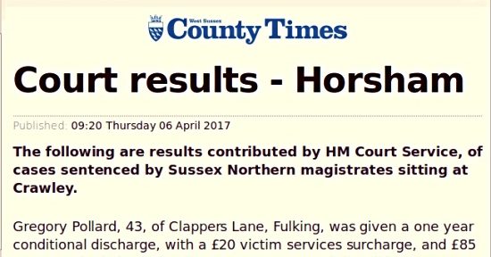 Gregory Pollard Fulking common assault conviction