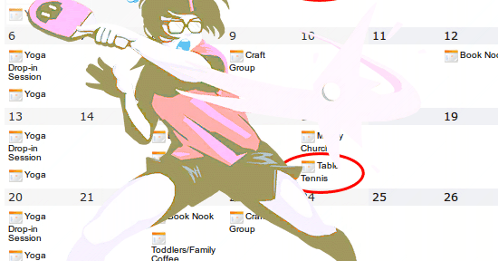 August 2018 table tennis fixtures