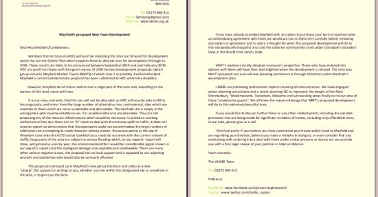 LAMBS Letter to Residents August 2019