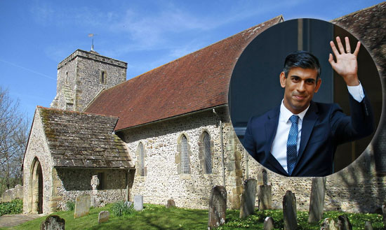Image of St Andrews with inset of Rishi Sunak